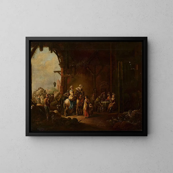 Auberge - Christian Wilhelm Ernst Dietrich — inramlat konstverk på väggen