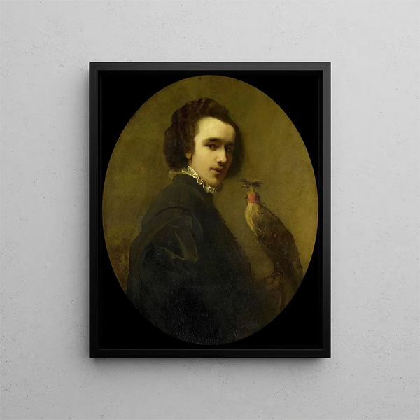Le Fauconnier - Christoffel Bisschop — inramlat konstverk på väggen