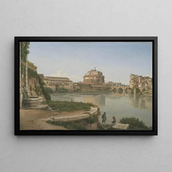 Christoffer Wilhelm Eckersberg - A View across the Tiber from Trastevere towards Castel S Angelo.webp