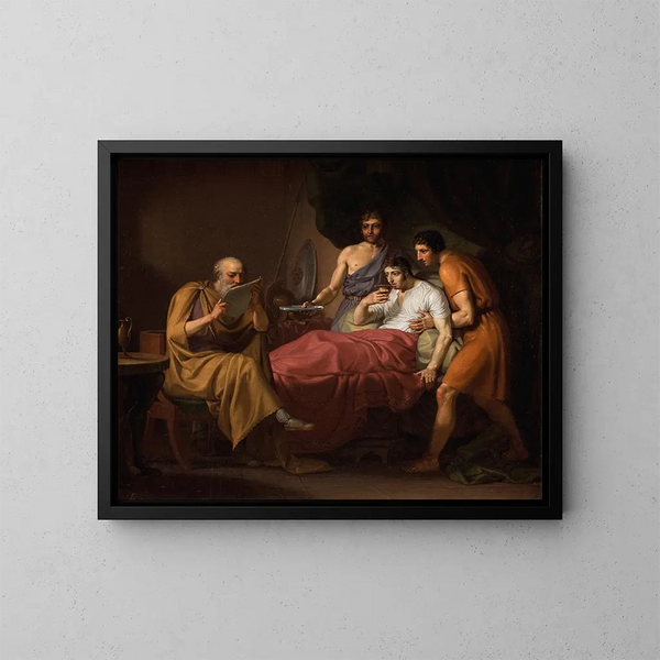Alexander den Store på sin dödsbädd - Christoffer Wilhelm Eckersberg — inramlat konstverk på väggen