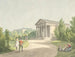 Perspektiv av Frederiksberg-trädgården nära slottet och Apollontemplet - Christoffer Wilhelm Eckersberg — vy av konstverket
