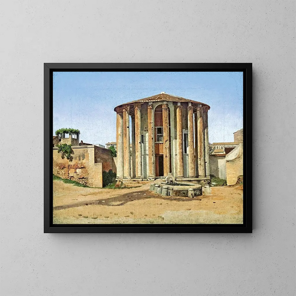 Vesta-templet i Rom - Christoffer Wilhelm Eckersberg — inramlat konstverk på väggen