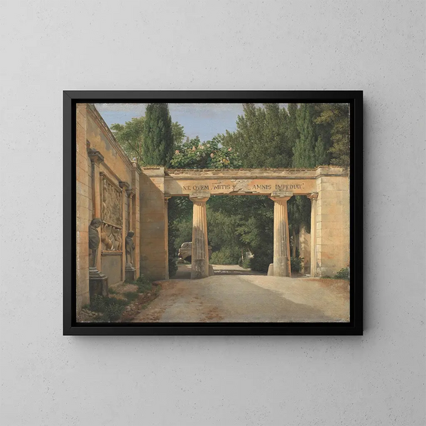 Vue du jardin de la villa Borghèse à Rome - Christoffer Wilhelm Eckersberg — inramlat konstverk på väggen