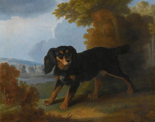 Christophe Huet - Portrait Of A King Charles Spaniel In A Landscape.webp