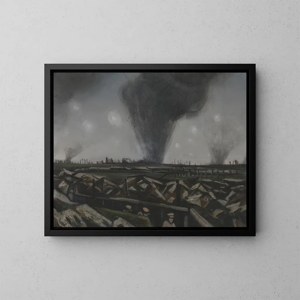 Le bombardement av Christopher Nevinson - Christopher R W Nevinson — inramlat konstverk på väggen