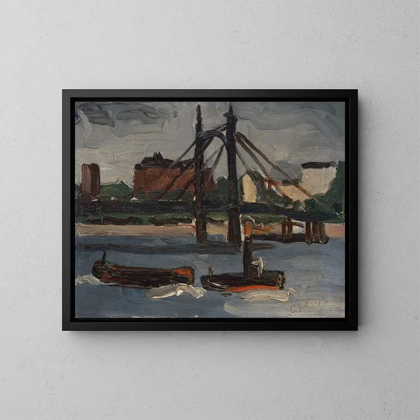 La Tamise à Battersea - Christopher Wood — inramlat konstverk på väggen