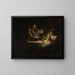 En inomhusscen med den heliga familjen vid bordet - Jean-Honoré Fragonard-kretsen — inramlat konstverk på väggen