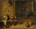 en inomhus tavern med bönder som äter i bakgrunden - Cirkel av David Teniers den yngre — vy av konstverket