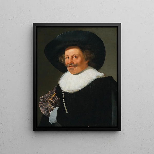 Porträtt av en adelsman - Frans Hals krets — inramlat konstverk på väggen