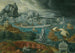 Klassiskt landskapskonsttryck med fartyg som flyr en storm mot en klassisk hamn - Cirkel av Maarten van Heemskerck — vy av konstverket