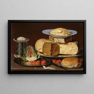 Clara Peeters - Still Life with Cheeses Artichoke and Cherries.webp