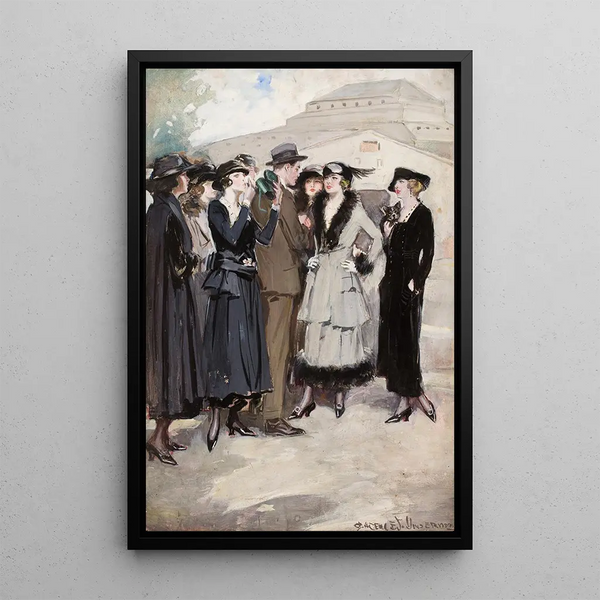 Reproduktion av målningen av en grupp kvinnor och en man - Clarence F. Underwood