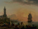 slappnad i en medelhavshamn - Claude-Joseph Vernet — vy av konstverket