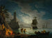 En hamn i månsken - Claude-Joseph Vernet — vy av konstverket
