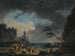 En stormig kustscen med figurer på en strand som har undkommit ett skeppsbrott - Claude-Joseph Vernet — vy av konstverket