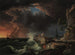 En skeppsbrott med figurer som landstiger - Claude-Joseph Vernet — vy av konstverket