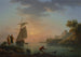 medelhavssolnedgång med en fiskare i förgrunden - Claude-Joseph Vernet — vy av konstverket