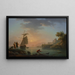 medelhavssolnedgång med en fiskare i förgrunden - Claude-Joseph Vernet — inramlat konstverk på väggen