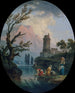 Landskapsbild med tvättare - Claude-Joseph Vernet — vy av konstverket