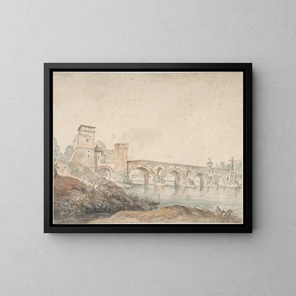 Pont Molle, Rom - Claude-Joseph Vernet — inramlat konstverk på väggen