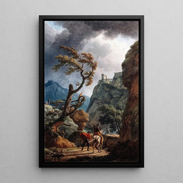 Reproduktion av målningen Soldater i en bergsklyfta med en storm - Claude-Joseph Vernet