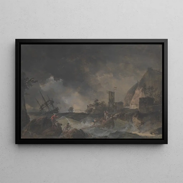 Tempête - Claude-Joseph Vernet — inramlat konstverk på väggen
