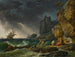 åskvädersscen med skeppsbrutna - Claude-Joseph Vernet — vy av konstverket