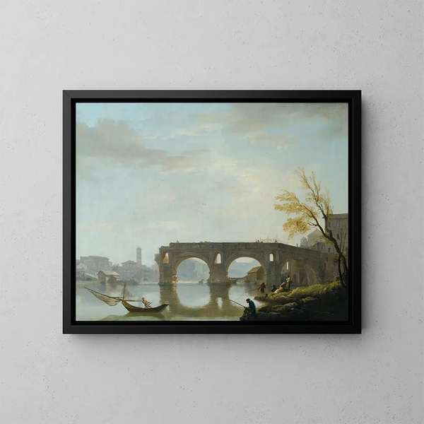 Vue du Ponte Rotto à Rome - Claude-Joseph Vernet — inramlat konstverk på väggen