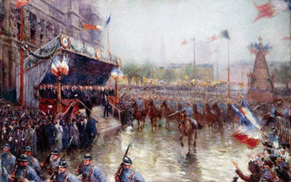 Claude Charles Bourgonnier - La Place De Lhtel De Ville Le 20 Octobre 1918 Manifestation En Lhonneur De La Classe 1920.webp