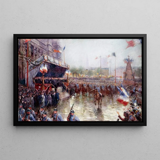 Claude Charles Bourgonnier - La Place De Lhtel De Ville Le 20 Octobre 1918 Manifestation En Lhonneur De La Classe 1920.webp