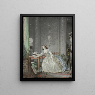 Claude Hoin - Interior with a Portrait of a Young Lady Before a Bust.webp