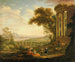 Landskap med satyr och nymf - Claude Lorrain — vy av konstverket