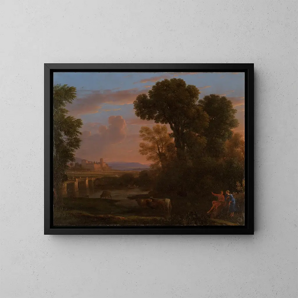 Landskapslandskap pastoral - Claude Lorrain — inramlat konstverk på väggen