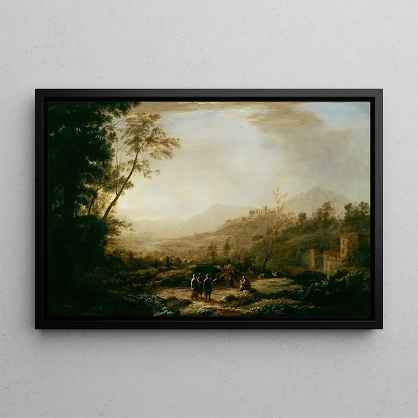 Soluppgång - Claude Lorrain — inramlat konstverk på väggen