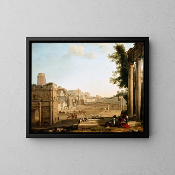 Le Campo Vaccino à Rome - Claude Lorrain — inramlat konstverk på väggen