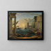 L'Embarquement de la Reine de Saba - Claude Lorrain — inramlat konstverk på väggen