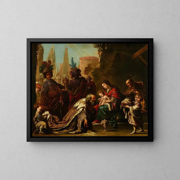Adoration des Mages - Claude Vignon — inramlat konstverk på väggen