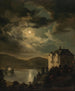 Ambiance au clair de lune au-dessus du château de Freyenthurn avec vue sur Loretto - Clementine von Rainer — vy av konstverket
