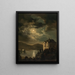 Ambiance au clair de lune au-dessus du château de Freyenthurn avec vue sur Loretto - Clementine von Rainer — inramlat konstverk på väggen