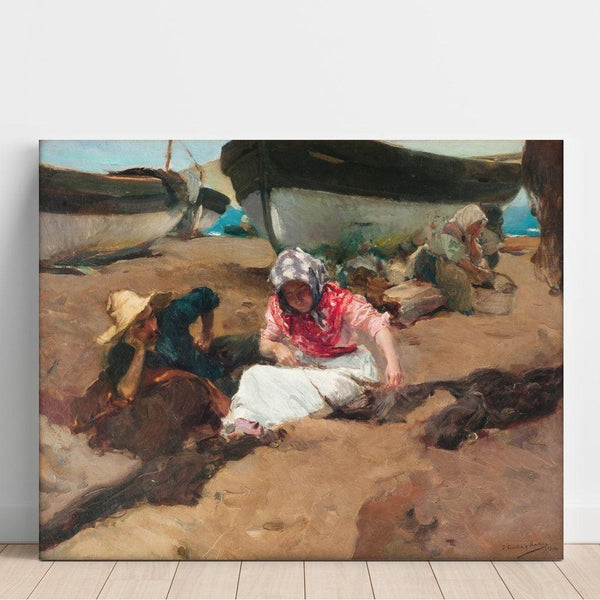 Reproduktion av målningen Componiendo la Red - Joaquín Sorolla