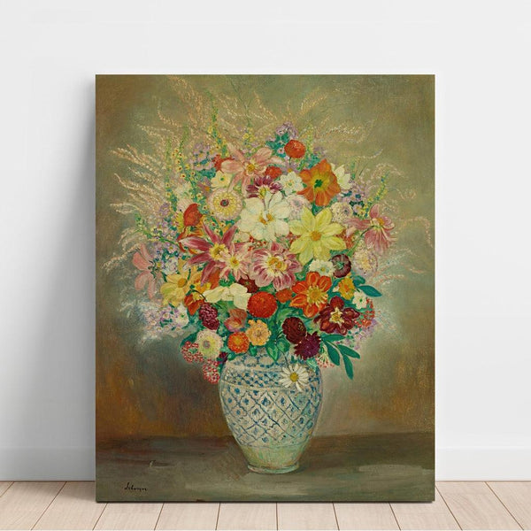 Composition Florale Aux Dahlias - Henri Lebasque | Reproduction Tableau Décoration murale affiche copie