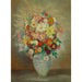 Reproduktion av målningen Komposition av blommor med dahlior - Henri Lebasque