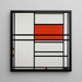 Komposition av rött och vitt nr 1 Komposition nr 4 med rött och blått - Piet Mondrian — väggpresentation av konstverket