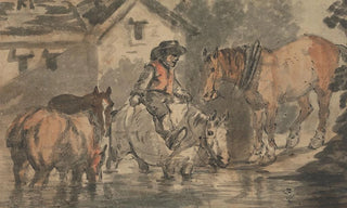 Conrad Gessner - Man Watering Four Horses.webp