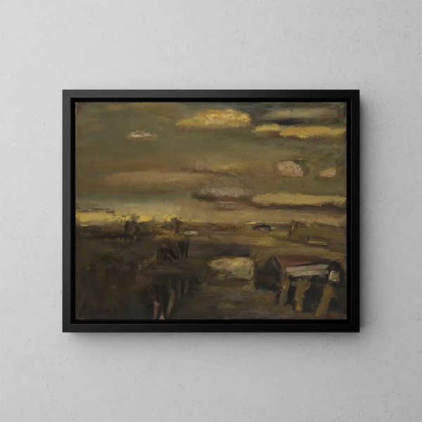 Landskapsbild i februari - Constant Permeke — inramlat konstverk på väggen