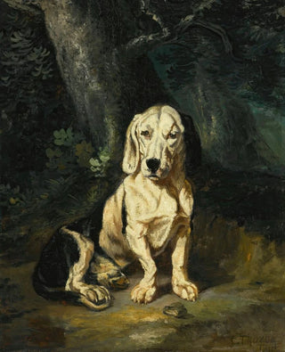 Constant Troyon - A Seated Basset Hound.webp