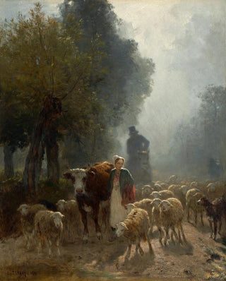 Constant Troyon - Going To Market On A Misty Morning.webp