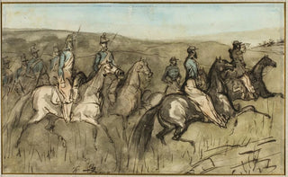 Constantin Guys - Cavalry Exercise in a Meadow.webp