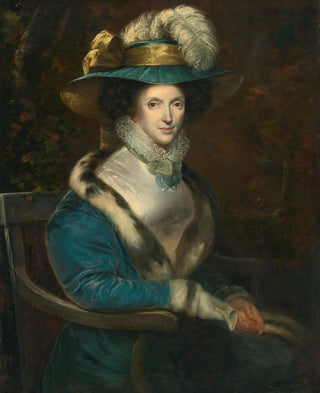 Continental School - Portrait Of A Woman In A Blue Velvet Jacket With Ermine Trim.webp