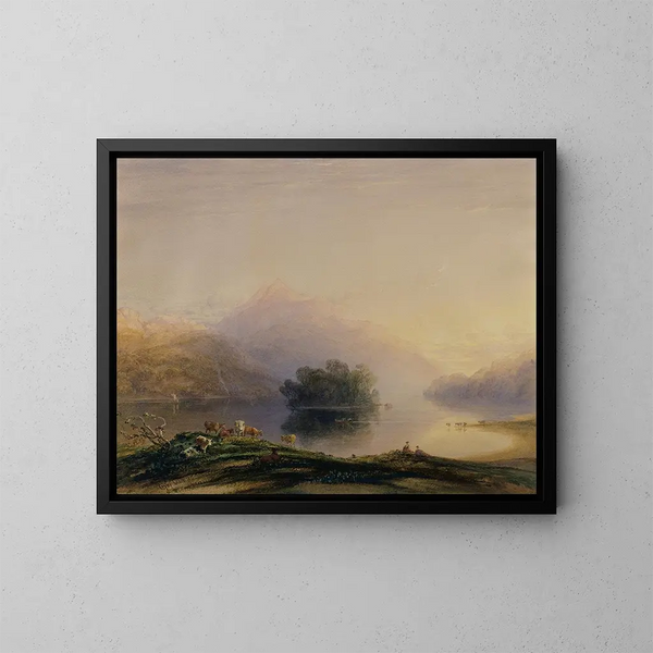 Loch Katrine - Copley Fielding — inramlat konstverk på väggen